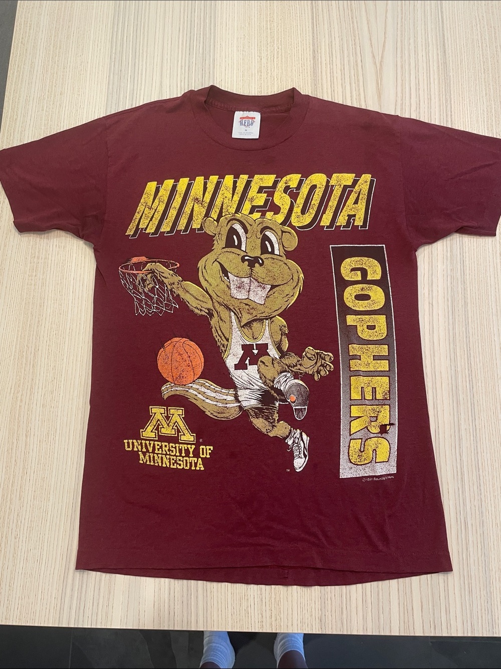 Oversized maroon basketball tshirt